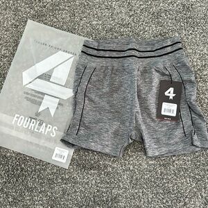NWT Fourlaps Aero seamless short 3” inseam. Grey Heather size xl